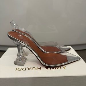 Amina Muaddi - Holliglass Slingback Pump - PVC transparent. Size: 38. Worn 2x
